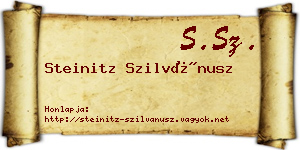 Steinitz Szilvánusz névjegykártya
